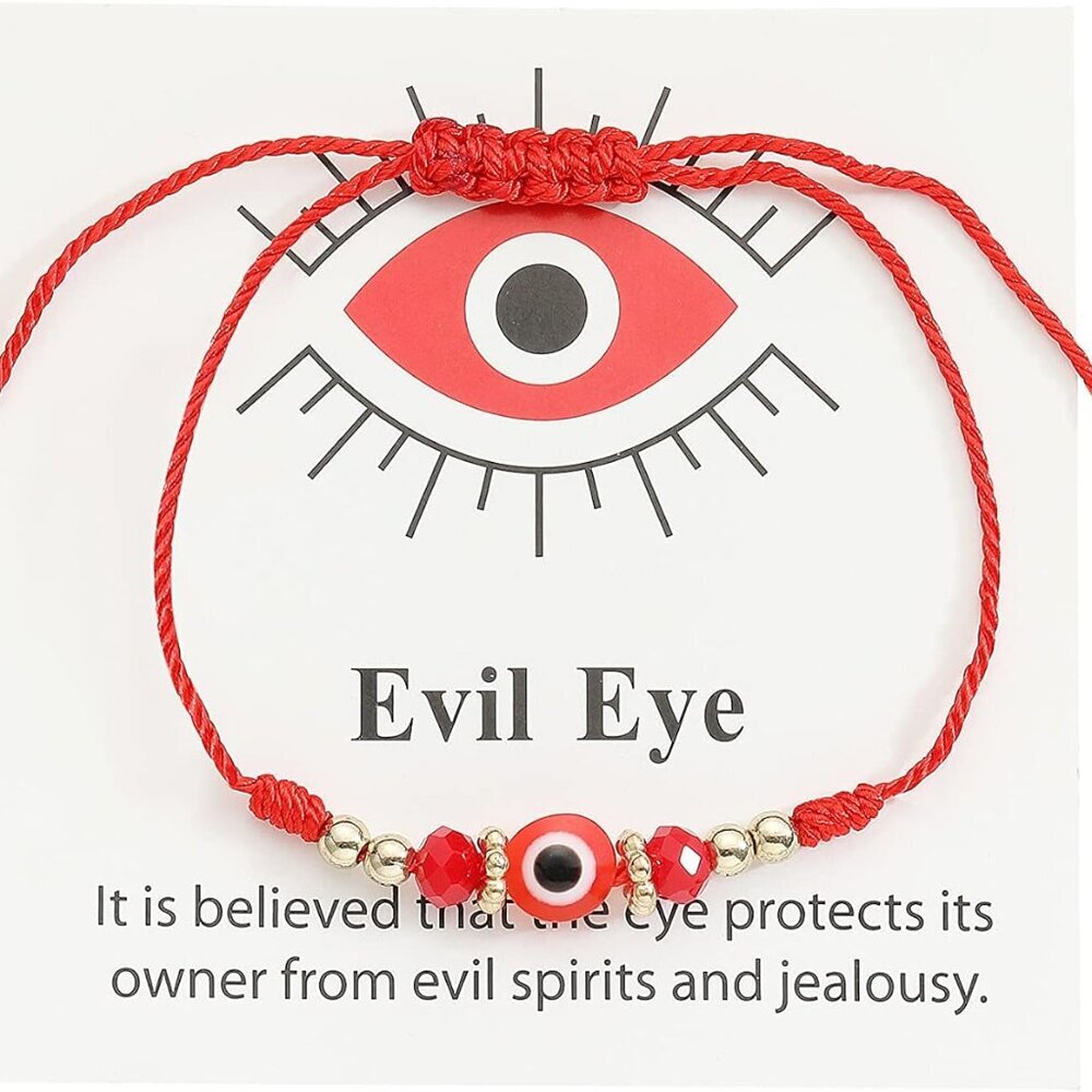Evil Eye Handmade Knots Cards Beaded Beads Protection Good Luck Thread String Ro